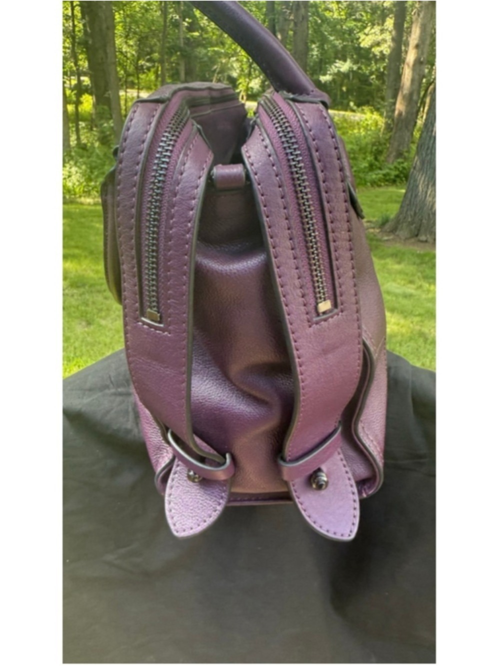 Botkier New York Moto Leather Satchel – Winter Purple - Picture 5 of 16